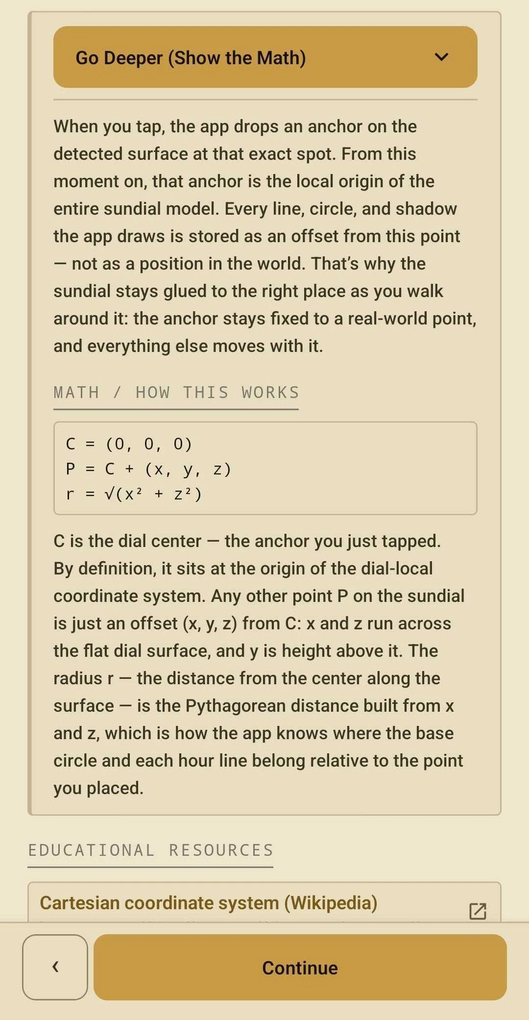 Show the math - the geometry behind placing the dial
